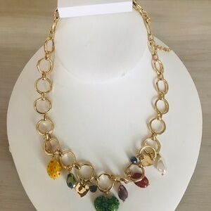 Style & Co. Gold Link Necklace with Multicolor Heart and Bead Charms